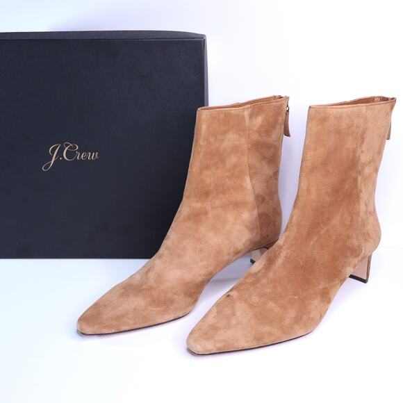 J. Crew Shoes - J. CREW Stevie Ankle Boots Burnished Pecan Suede Kitten Heel Women's 10.5